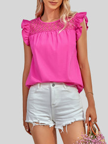 Lace Ruffle Sleeve Top